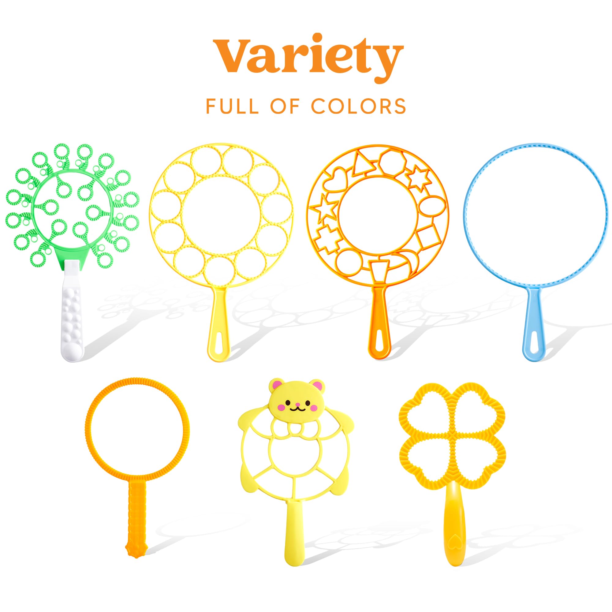 JOYIN tray-included bubble wands promote simple, mess-free bubble bursts.