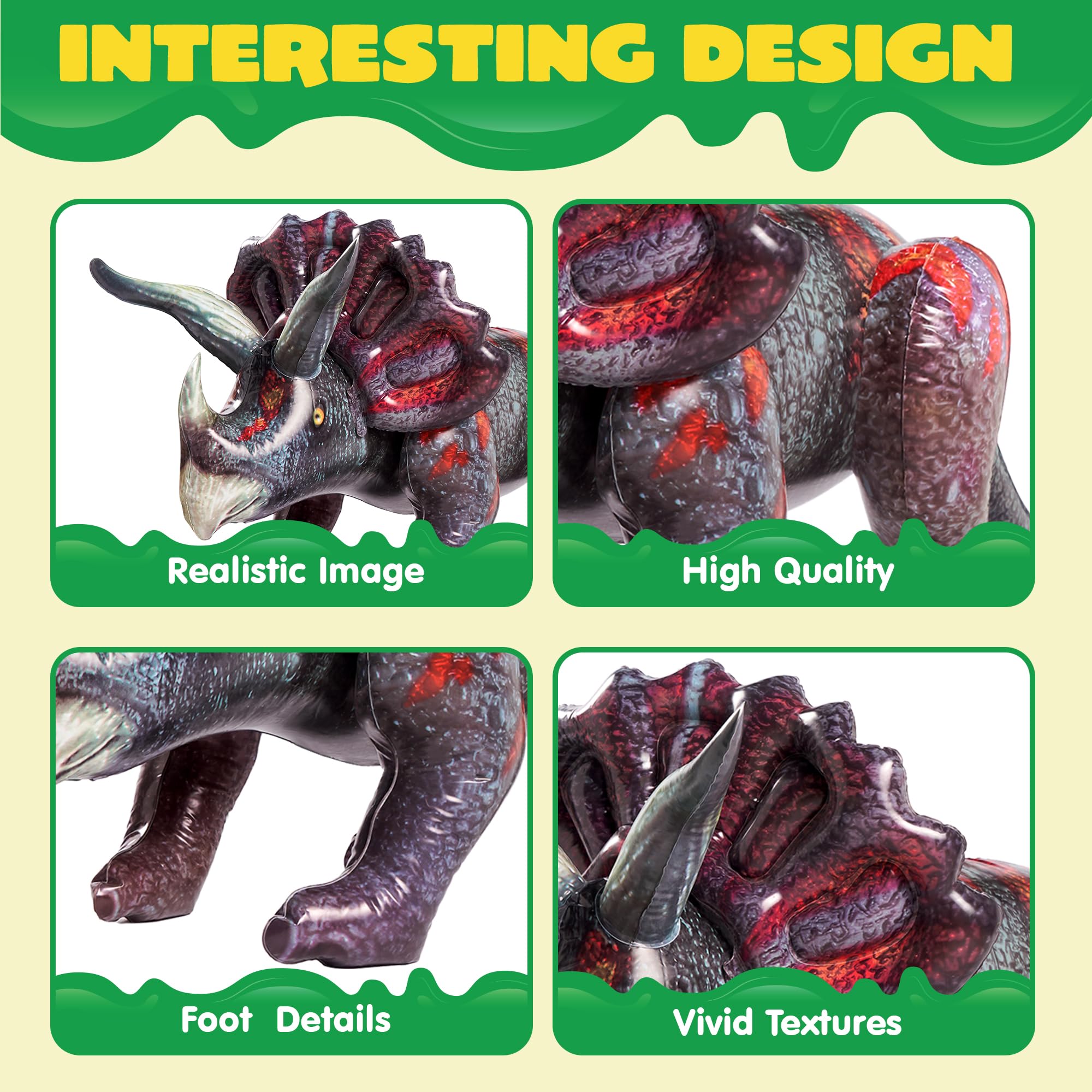 JOYIN inflatable triceratops stands 43 inches tall for bold party displays