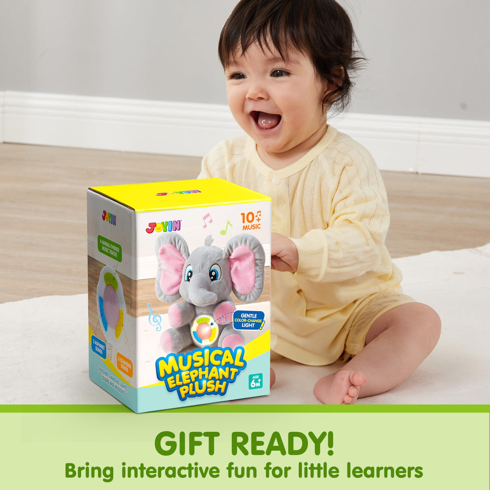 JOYIN triceratops plush with vibrant colors supporting early sensory development