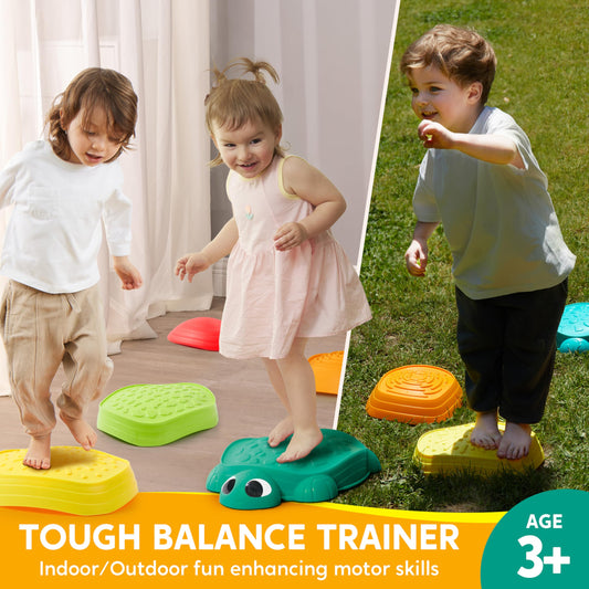 JOYIN turtle path stones shown in side view for flexible obstacle course setups