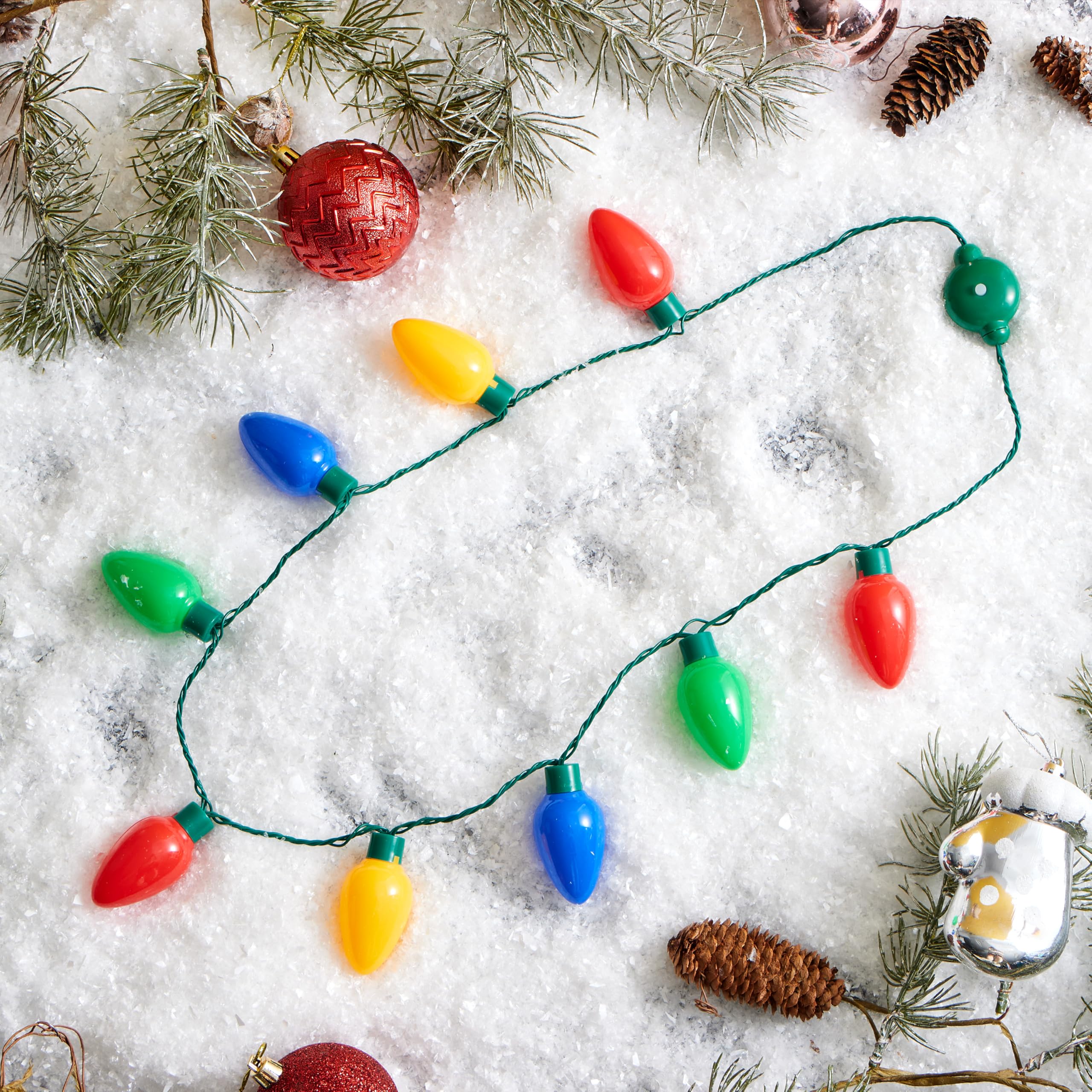JOYIN LED necklace paired with an ugly sweater for a fun look.