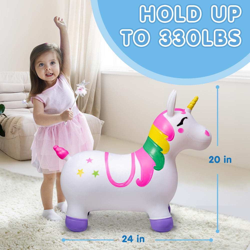 JOYIN unicorn hopper for indoor parties and classroom fun with stable four-legged base