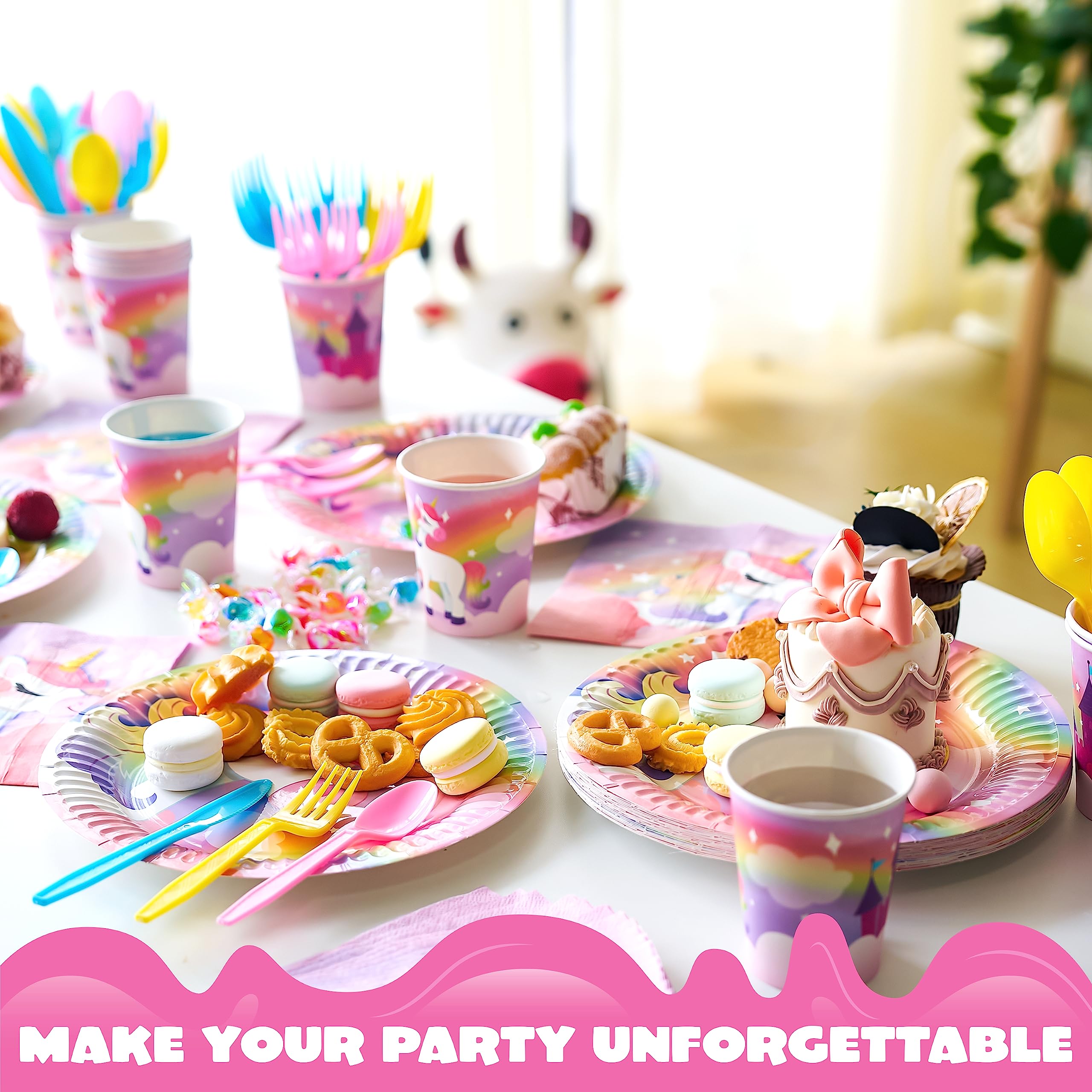 JOYIN unicorn napkins 6.5-inch for quick cleanup