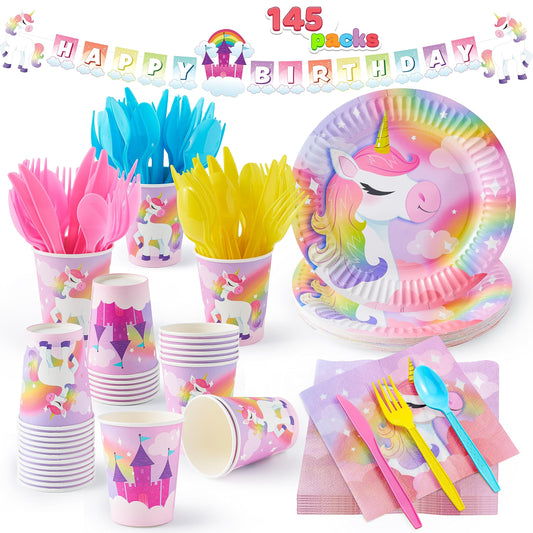 JOYIN unicorn plates 9-inch for sturdy party meals