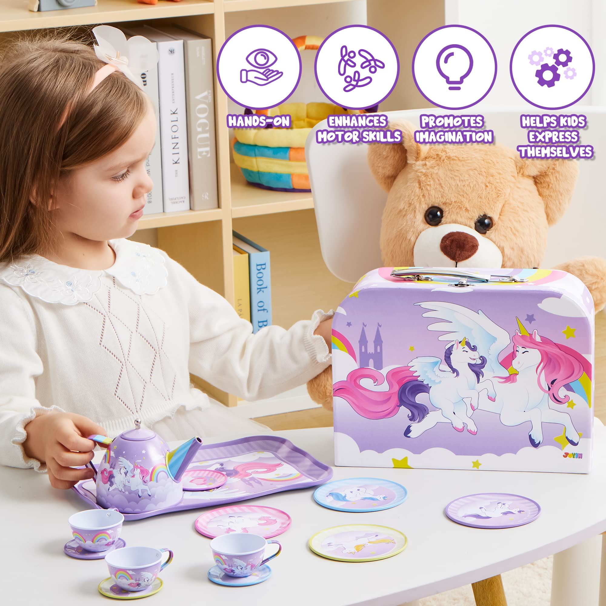 JOYIN unicorn tin design shown for durable indoor and outdoor play.