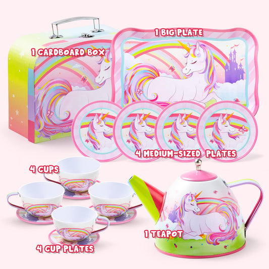 JOYIN unicorn tea set cups for kid‑size tea time and sharing