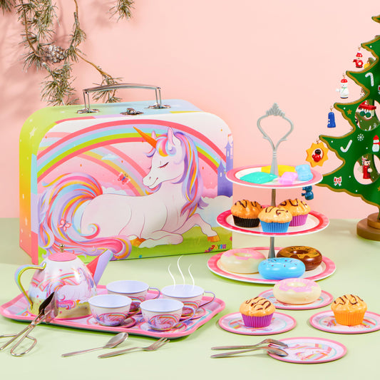 JOYIN unicorn tea set cups for tiny hands and social play