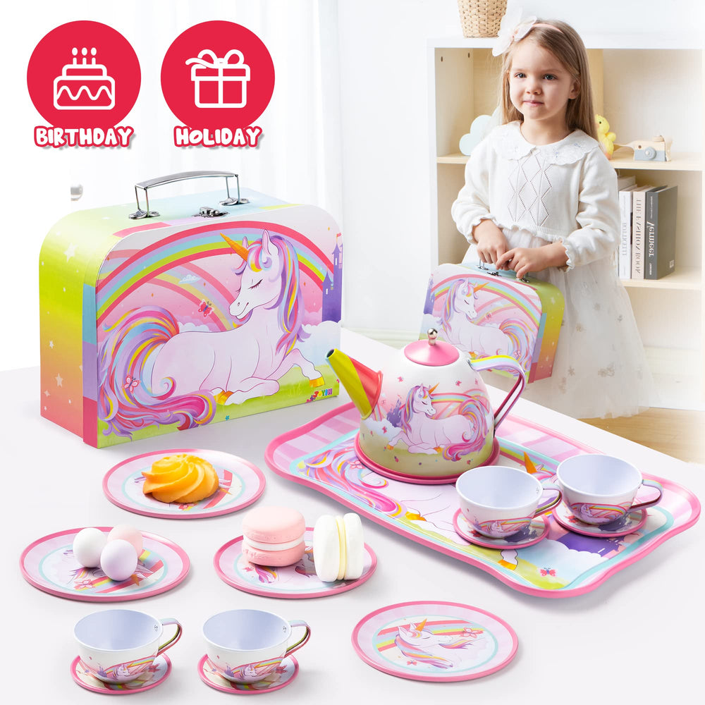 JOYIN unicorn tea set ideal for imaginative playrooms and themed parties