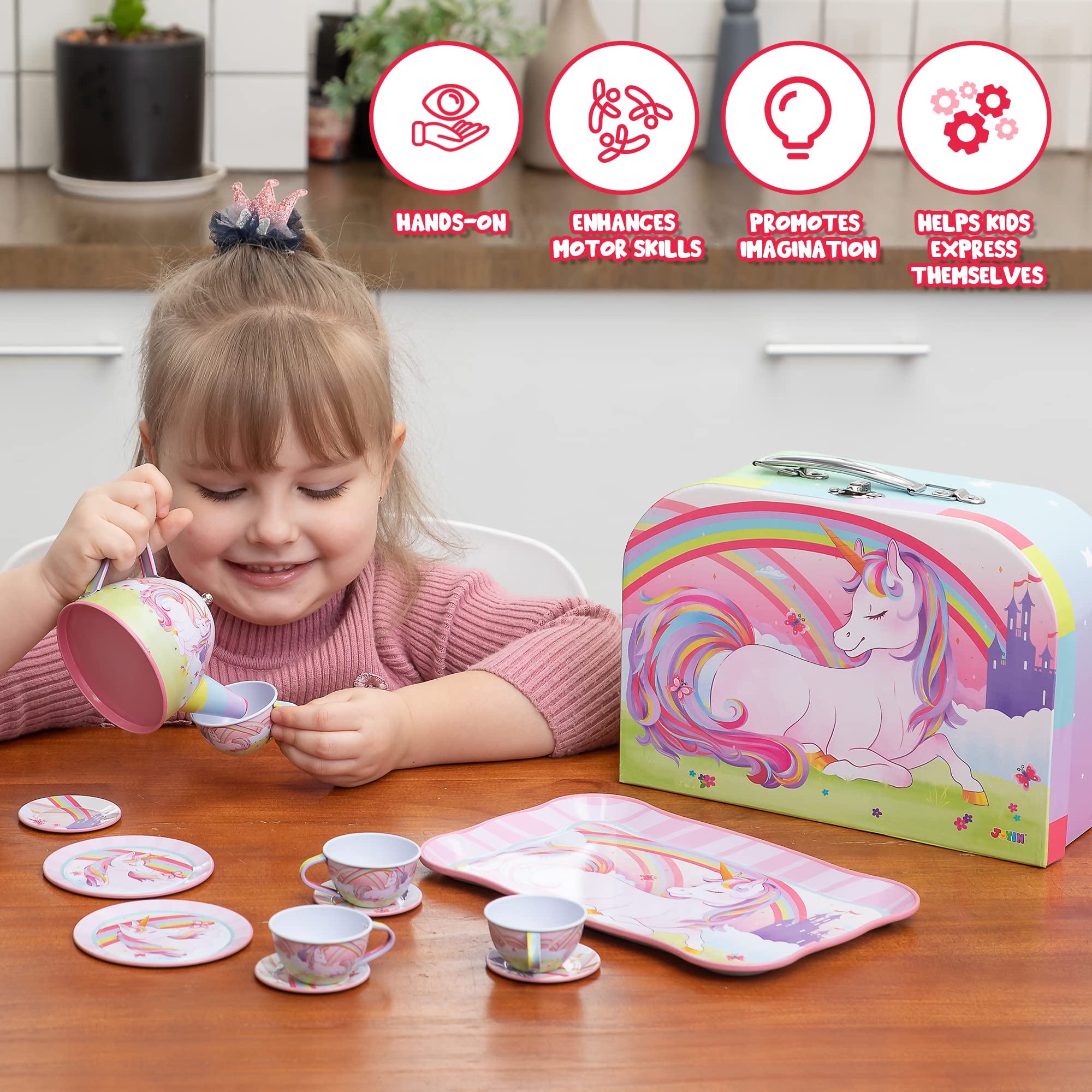 JOYIN unicorn tea set large plate for sharing desserts with friends