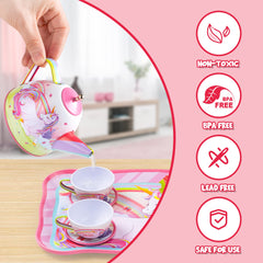 JOYIN unicorn tea set medium plates for snacks during royal pretend play