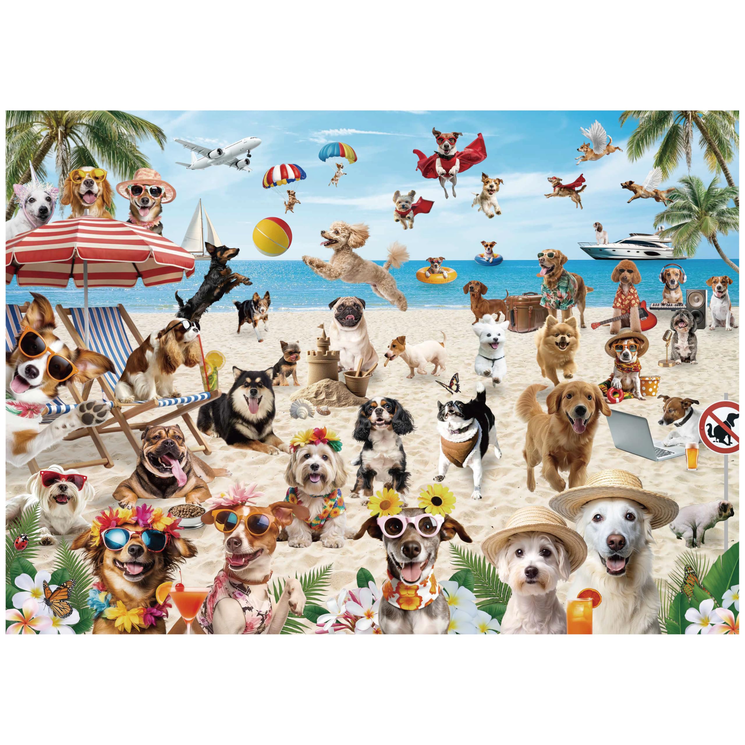 JOYIN Vacation Pups puzzle assembly scene supports family collaboration and focused play.
