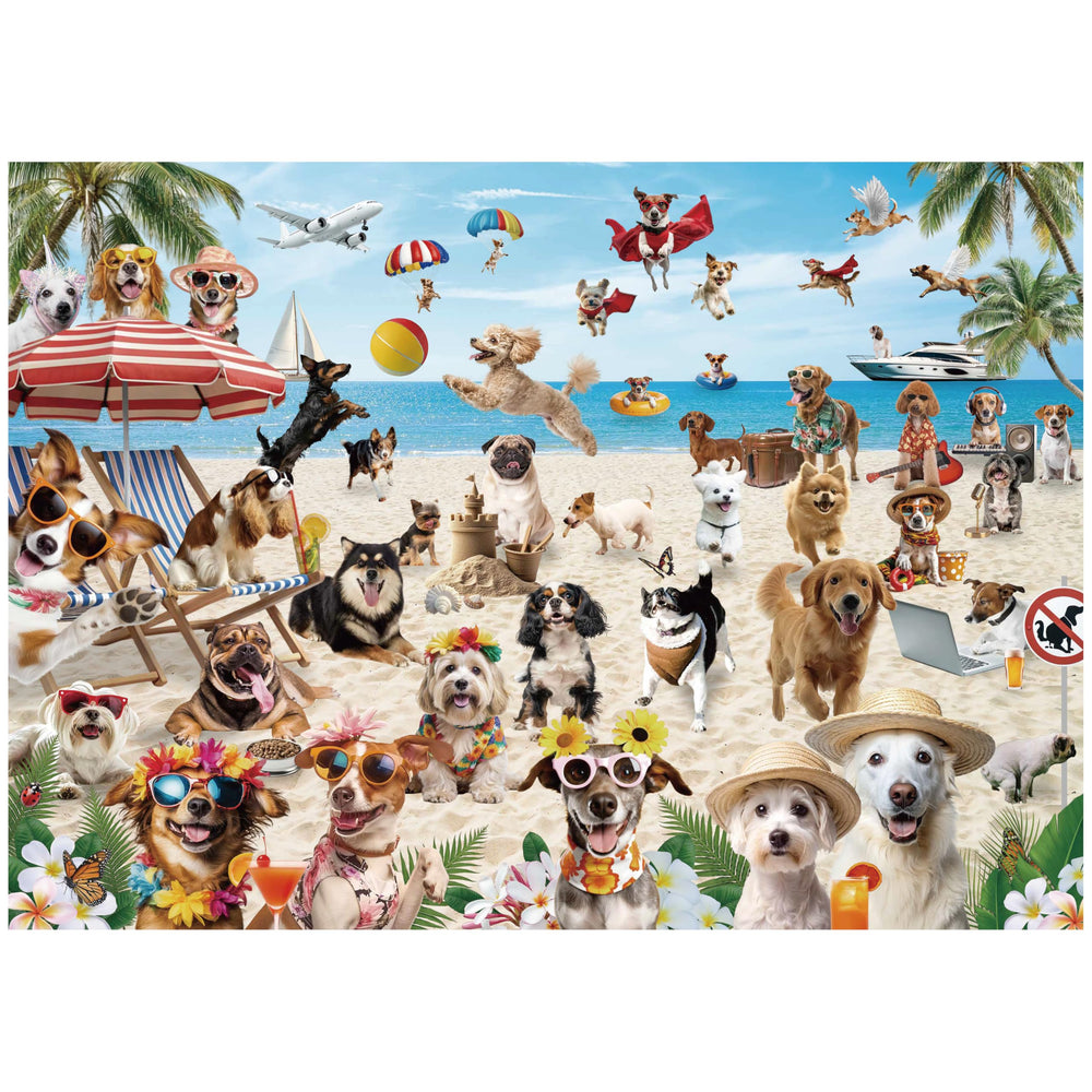 JOYIN Vacation Pups puzzle assembly scene supports family collaboration and focused play.