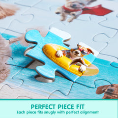 JOYIN Vacation Pups puzzle featuring puppy artwork invites kids to imaginative play sessions.