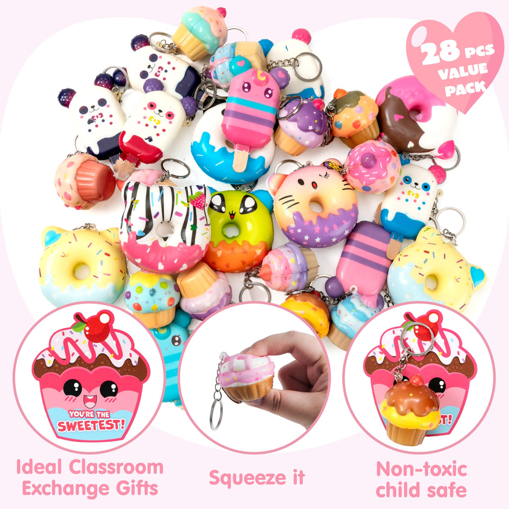 JOYIN Valentine dessert squishy cupcakes, colorful squish for calm moments and creative play.
