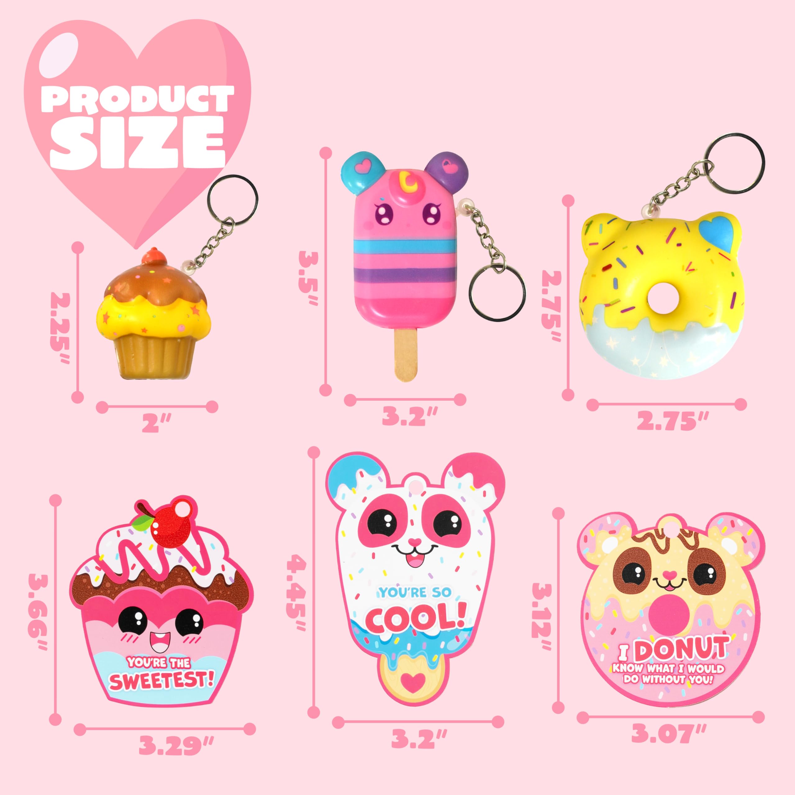 JOYIN Valentine squishy keychains, portable fidget toys for on-the-go moments.