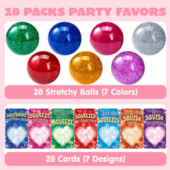 JOYIN Valentine stretchy ball glitter orange for party favors and tactile focus.