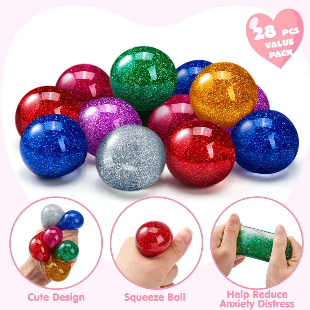 JOYIN Valentine stretchy ball glitter yellow for classroom rewards and creative games.