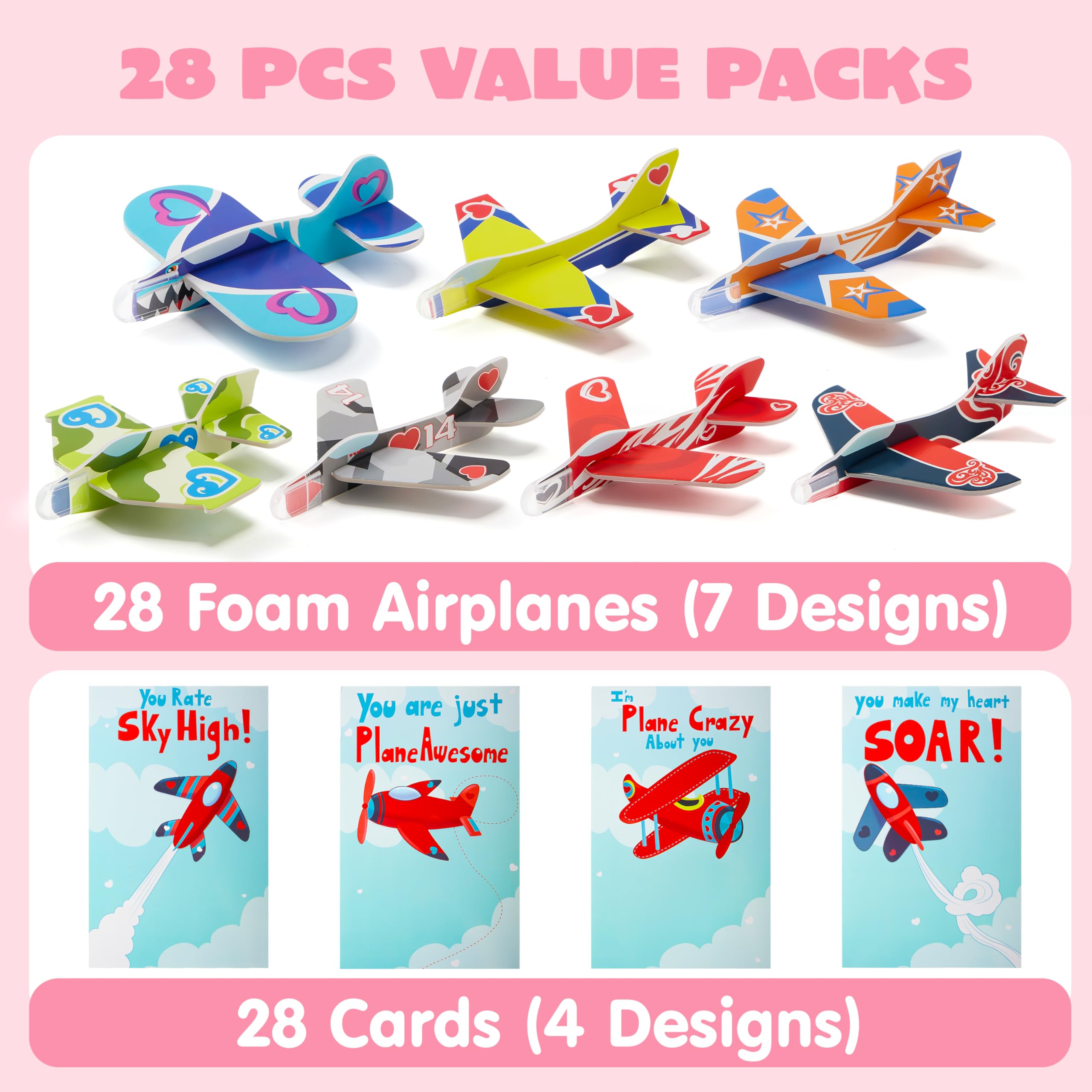 JOYIN foam airplane design 1 card for playful exchanges and gifts.