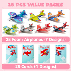 JOYIN foam airplane design 1 card for playful exchanges and gifts.