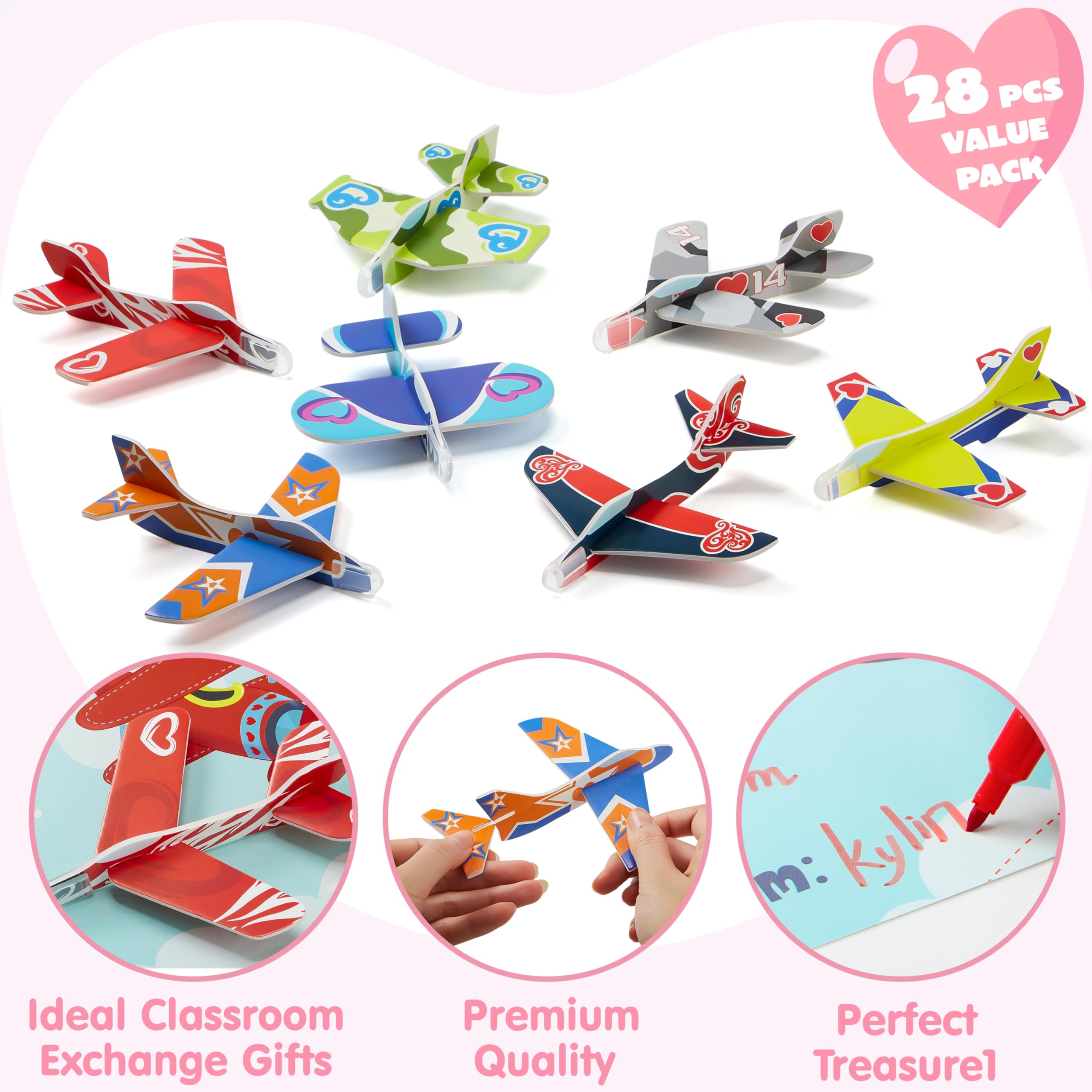 JOYIN foam airplane design 2 card for classroom fun and celebrations.