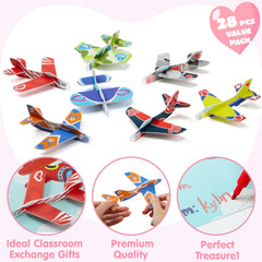JOYIN foam airplane design 2 card for classroom fun and celebrations.