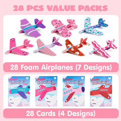 JOYIN Valentines plane cards with punchline design 2 ideal for classroom activities.