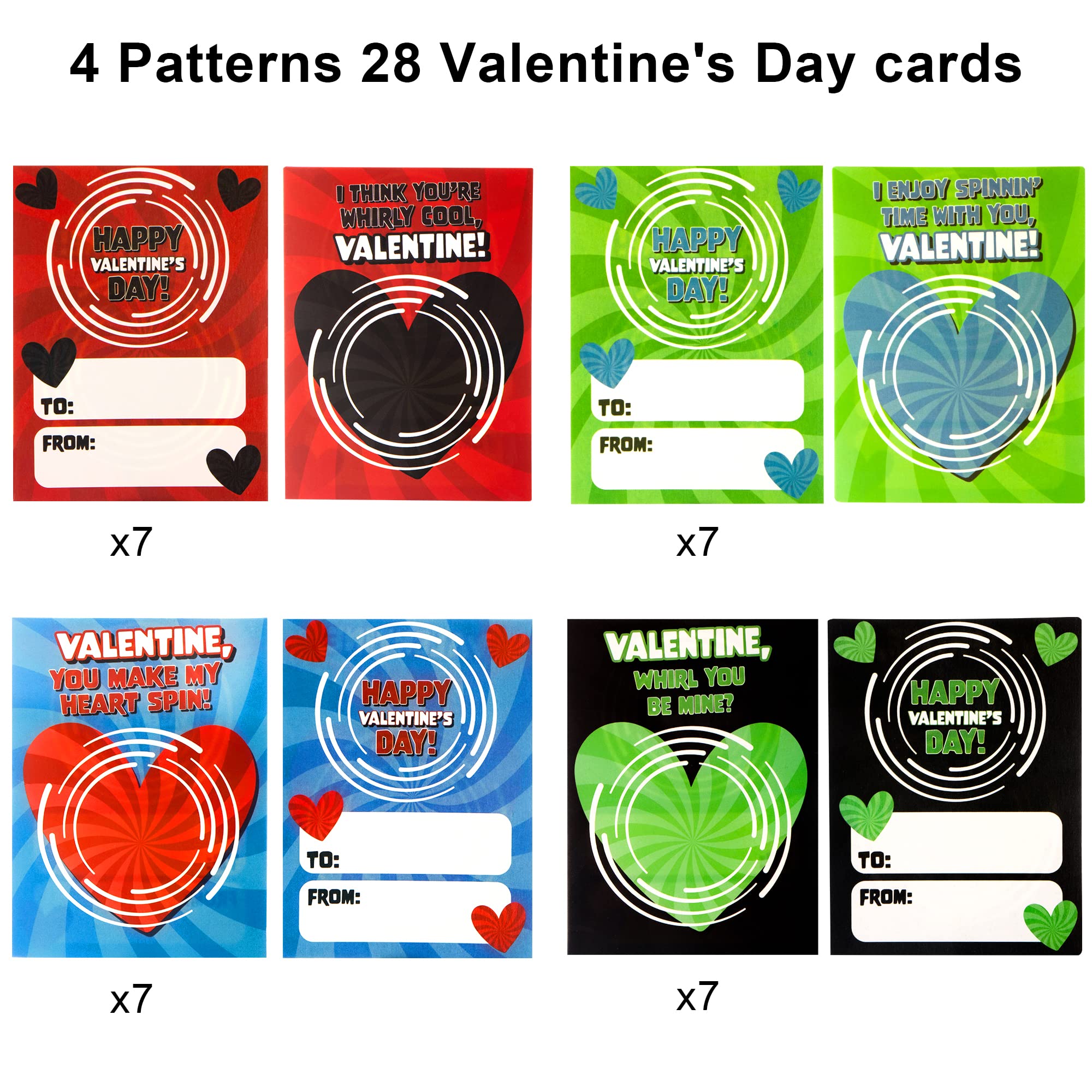 JOYIN valentines-spinner-detailed-design highlights four color options for classroom use