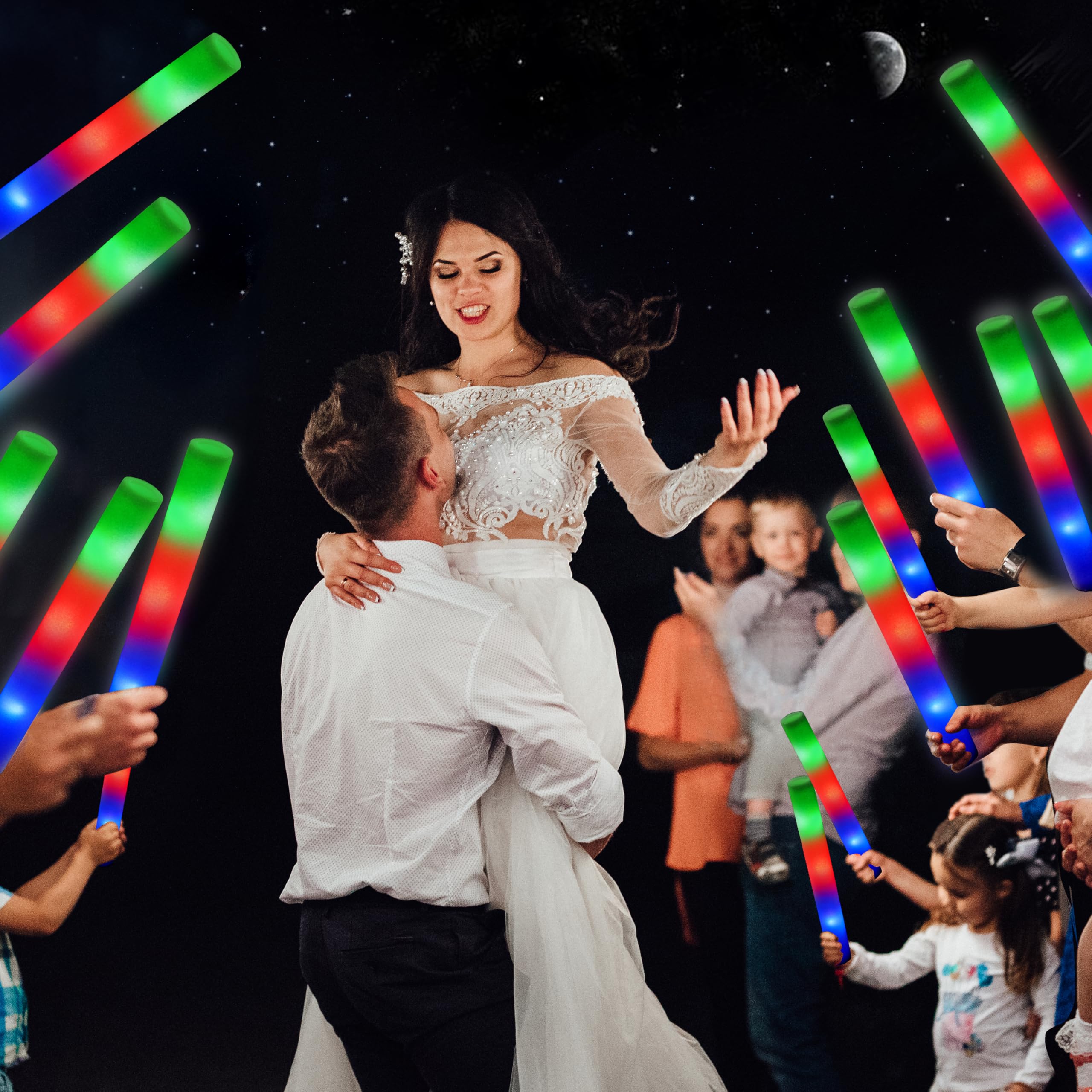 JOYIN glow sticks suit weddings, concerts, and family celebrations.