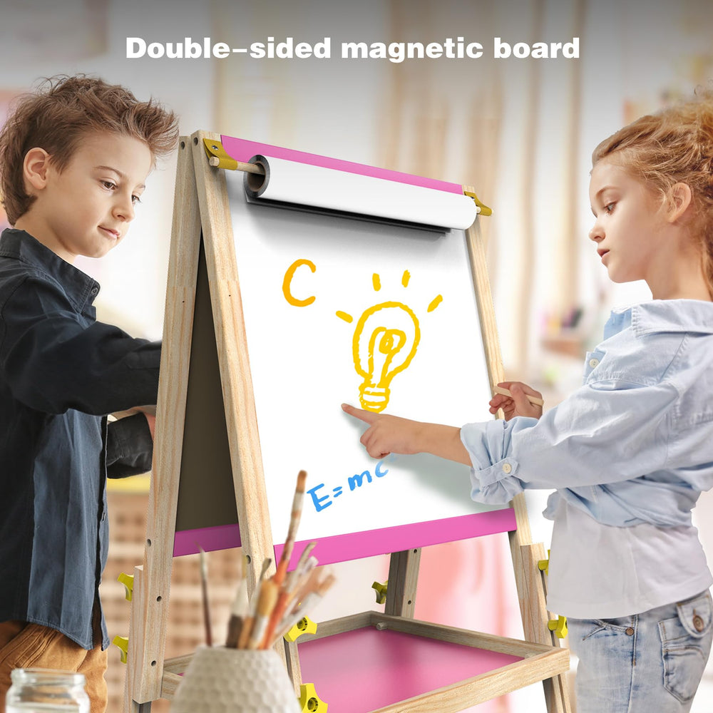 JOYOOSS accessory kit includes paper roll, chalk, markers, eraser, magnets.