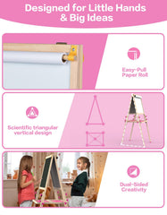 Joyooss Art Easel accessory set includes markers, chalk, eraser, and letters.