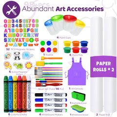 Joyooss built-in tray keeps paints and brushes within easy reach.