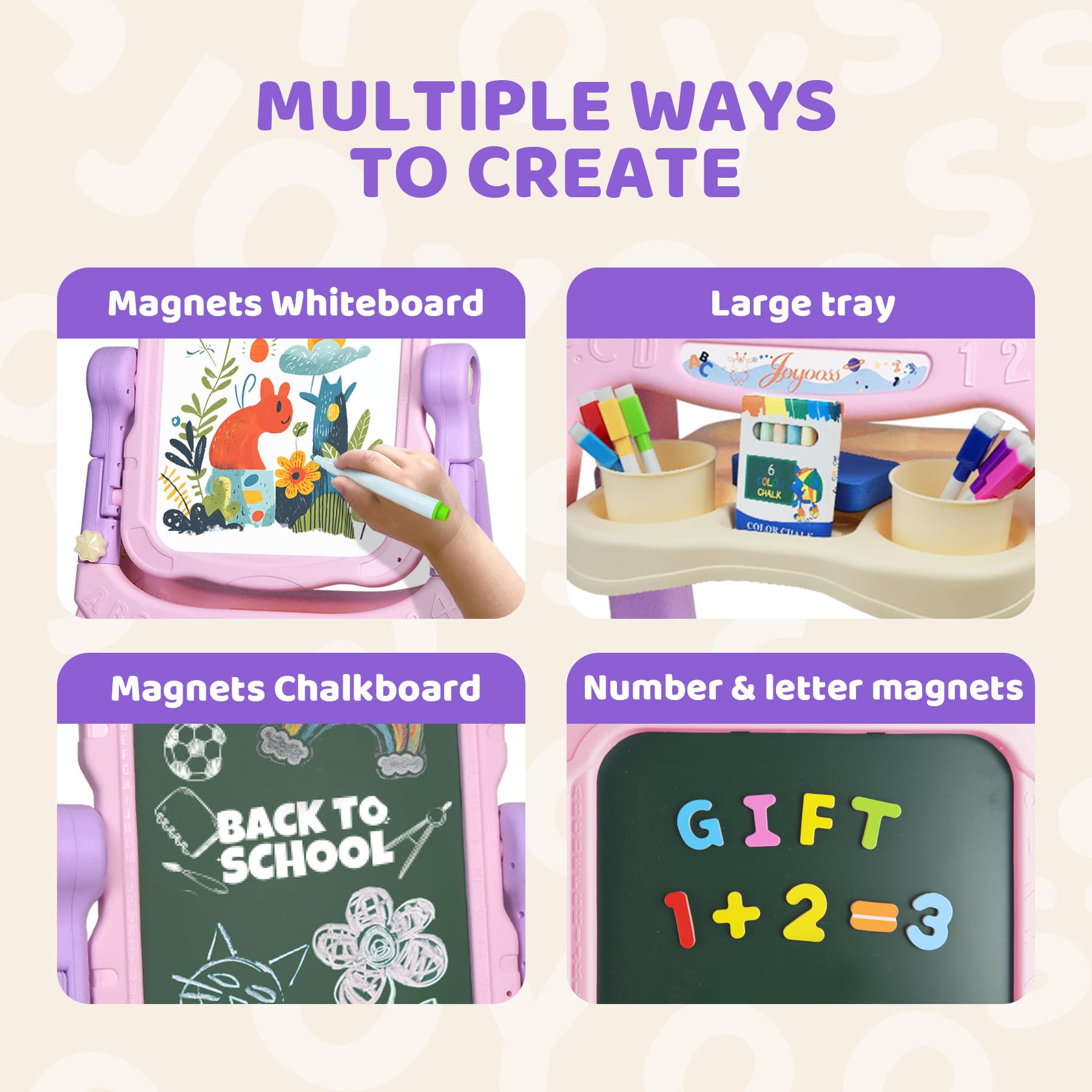 Joyooss magnetic double-sided board offers versatile media on a sturdy surface.