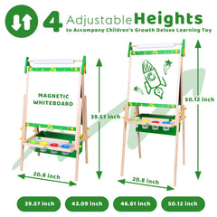 Joyooss double-sided board enables magnets and chalk for versatile learning.