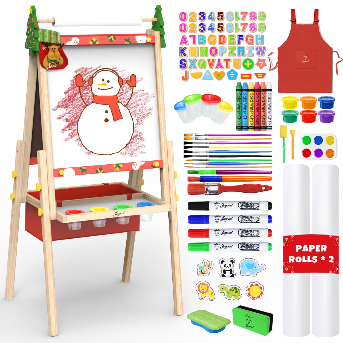 Joyooss art easel with a double-sided magnetic board for creative drawing and learning.