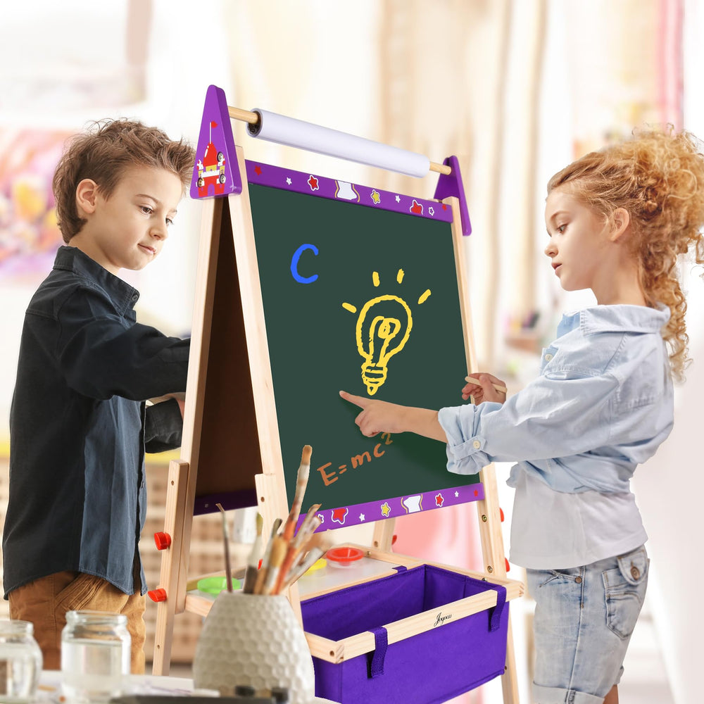 Joyooss Art Easel height adjustments support growing children during art time.