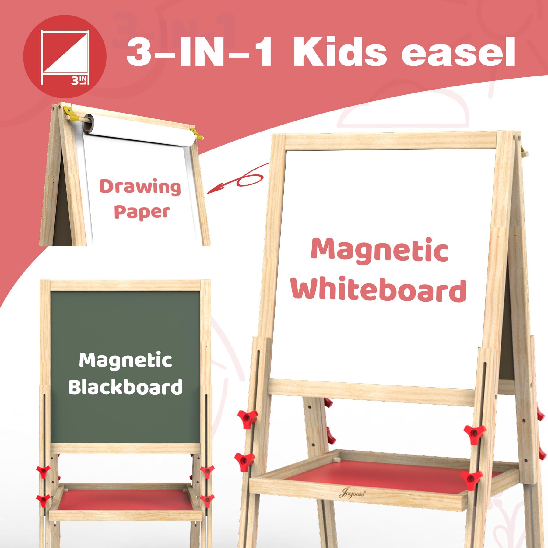 JOYOOSS Art Easel height-knobs adjusting to growing children