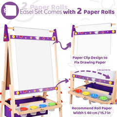 Two Joyooss paper rolls included for unlimited chalk and marker drawing.