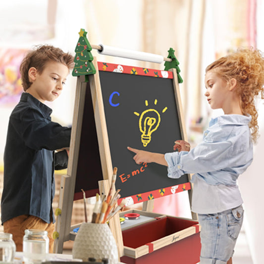 Joyooss easel includes paper rolls and tools for color exploration.