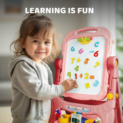 Joyooss includes chalk, markers, magnets, and letters for interactive learning.