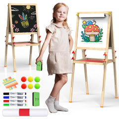 JOYOOSS Art Easel wooden frame showing sturdy build for kids' use
