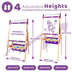 Joyooss wooden easel uses pine wood with safe rounded corners.