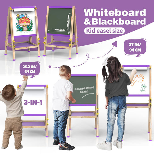 JOYOOSS easel adjustable height knobs help kids grow with the art set.