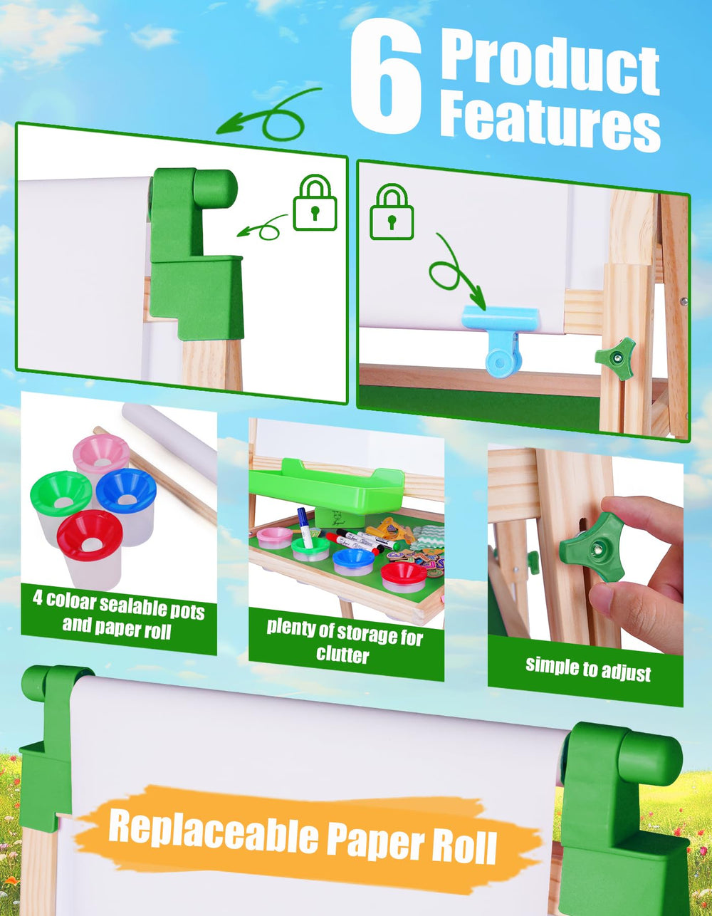 JOYOOSS magnetic board with clips for papers and magnetic letters