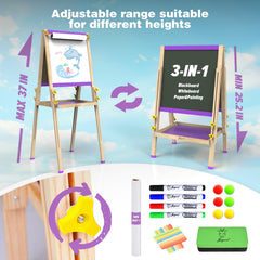 JOYOOSS easel with pull-down paper canvas expands storytelling artwork.