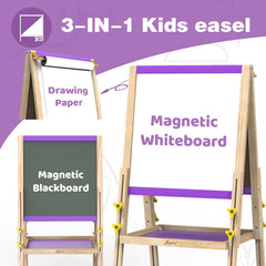 JOYOOSS wooden easel delivers sturdy safety for toddlers and all ages.