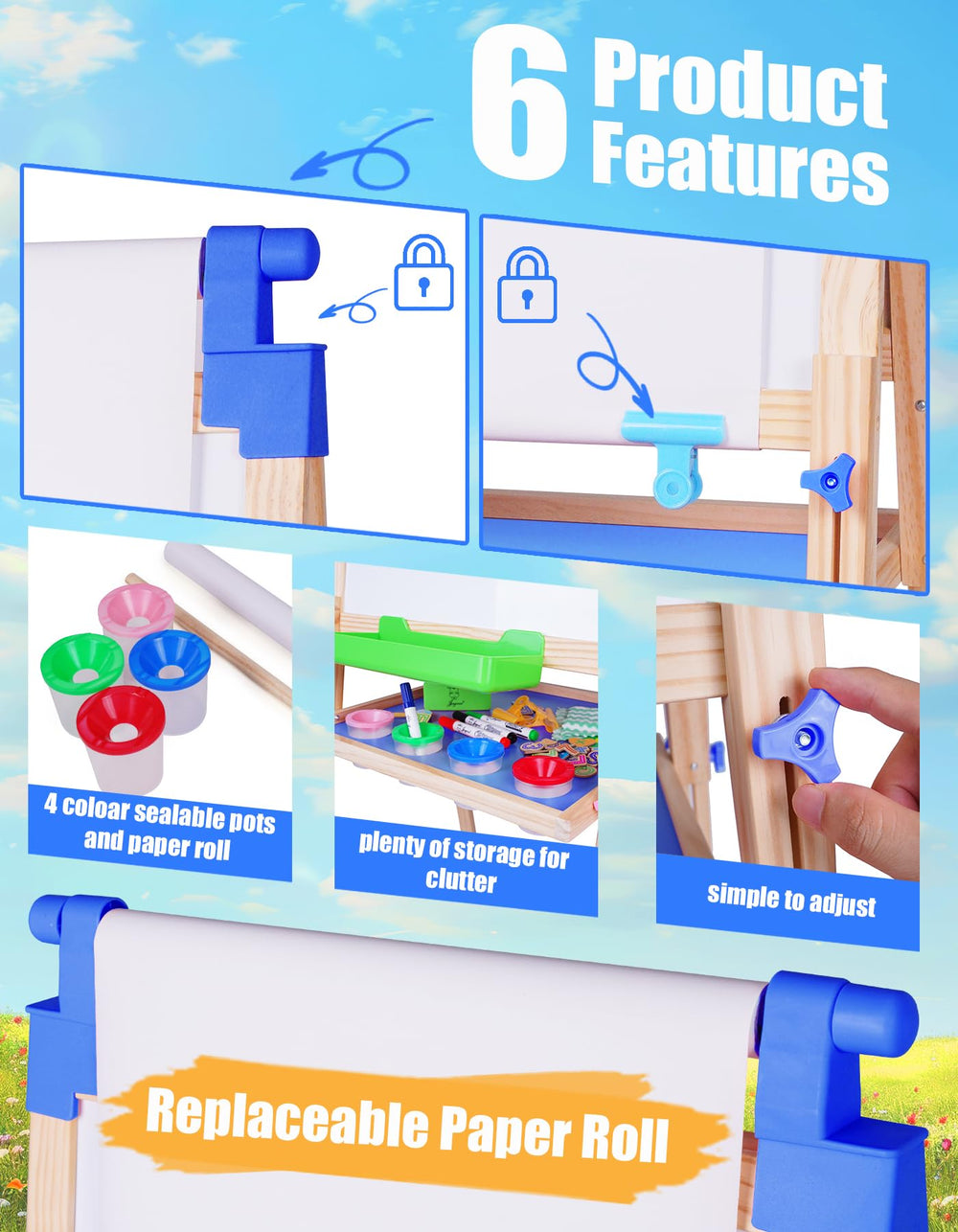 Joyooss wooden frame provides a sturdy, safe play space