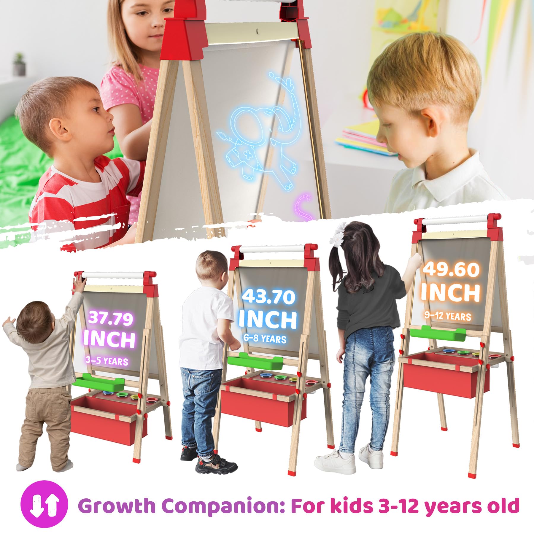 JOYOOSS LED easel glowing board with illuminated surface for tracing and ideas.