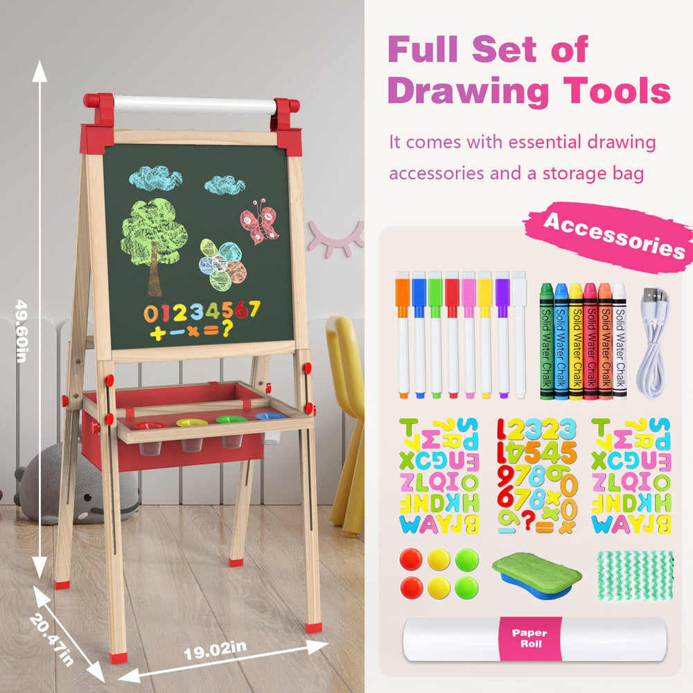 JOYOOSS LED easel includes magnetic letters for interactive learning.