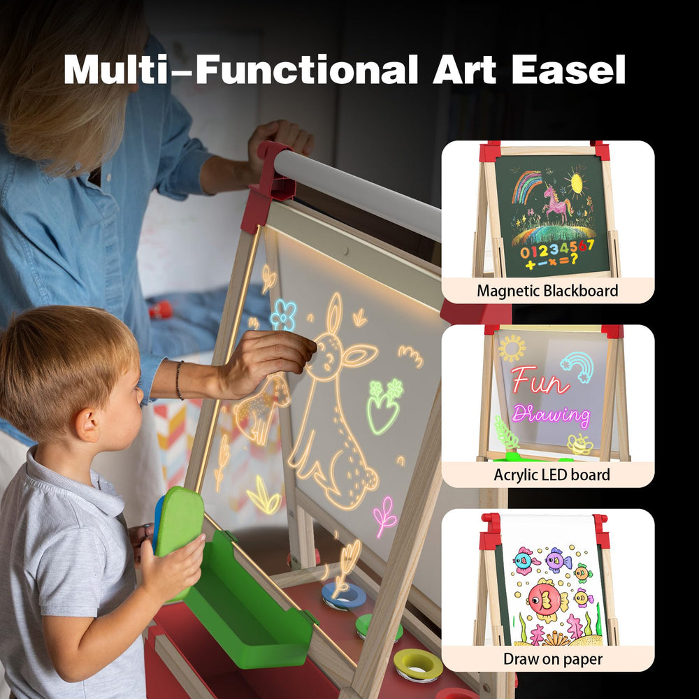 JOYOOSS LED easel storage bag and cup holders for organized art time.