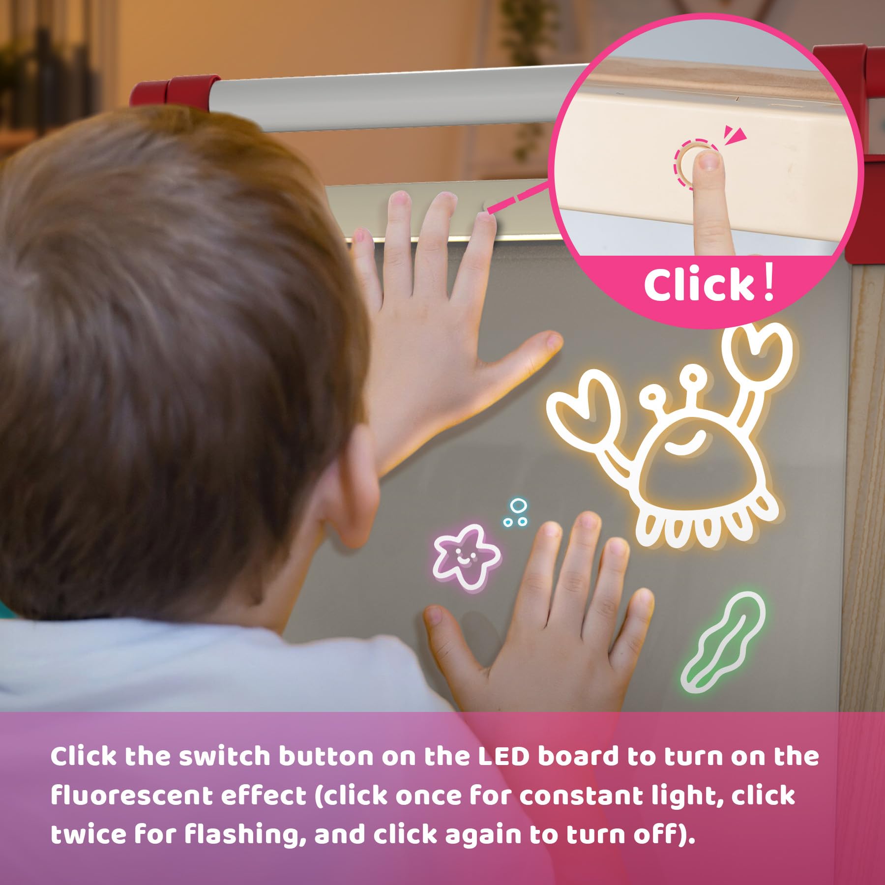 JOYOOSS LED easel with durable wooden frame built for long-lasting use.